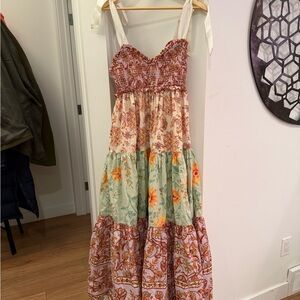 Free People Summer Bluebell Maxi Dress with Satin Bows